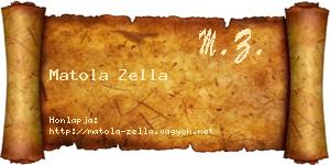 Matola Zella névjegykártya